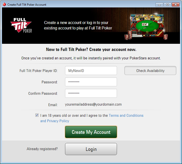 Full tilt poker account login