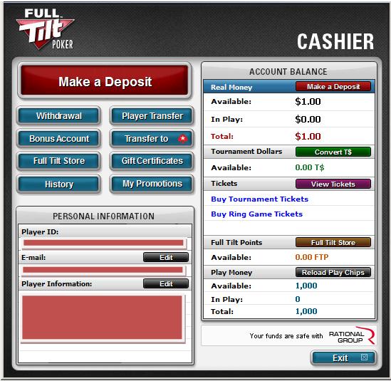 Pair Full Tilt Poker Account