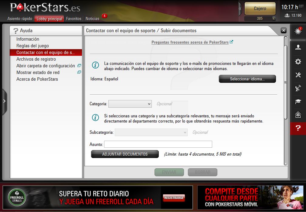Pokerstars help
