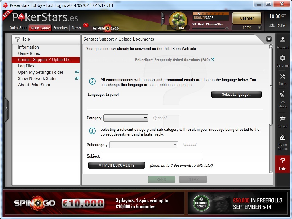 El equipo de atención al cliente de PokerStars.